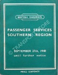Book cover of Passenger Train Services - Southern Region - September 27th, 1948 until further notice by British Railways